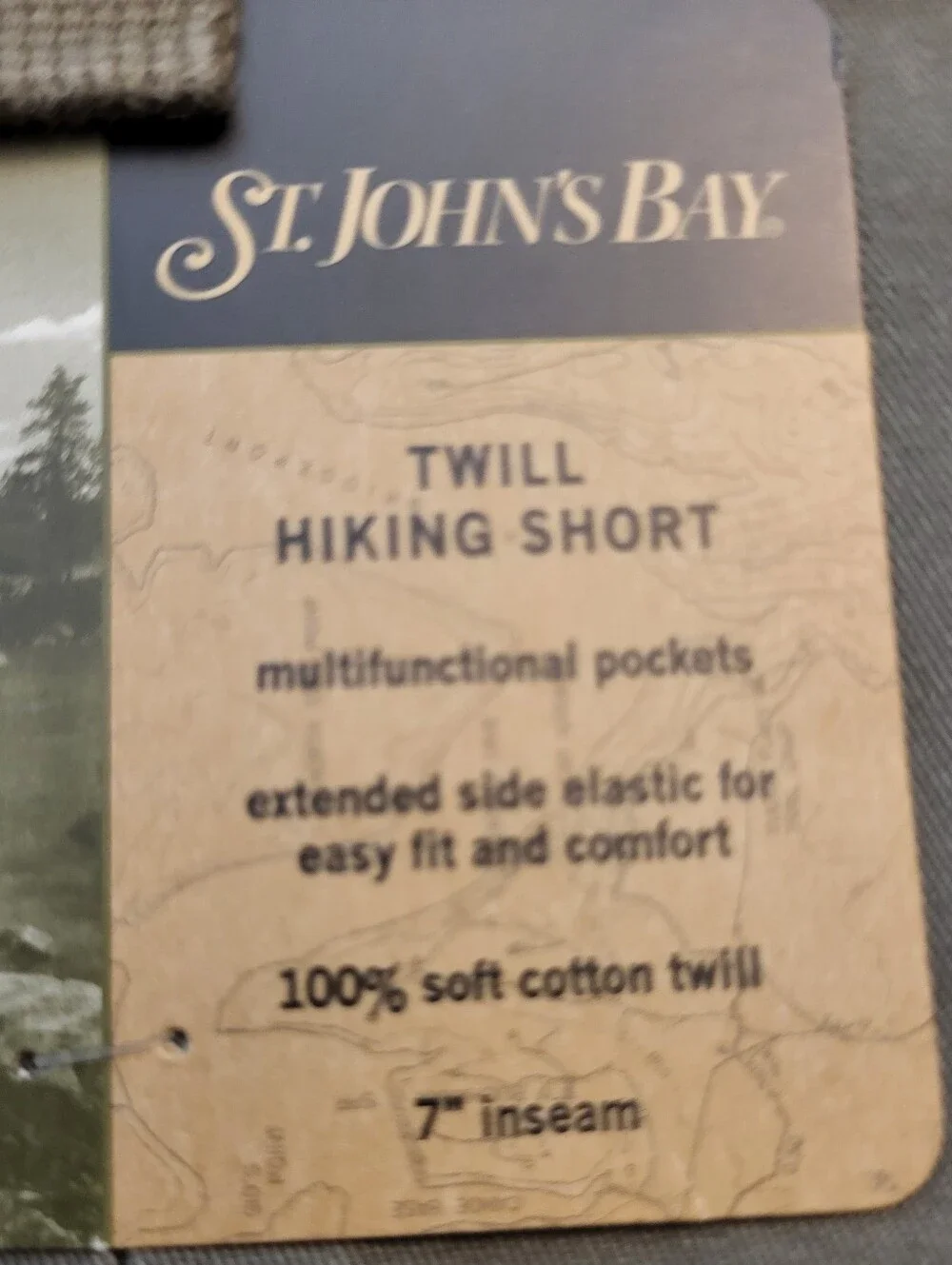 NWT St. John's Bay Men's Twill Hiking Shorts In 'Deep Camel' - Size 36
